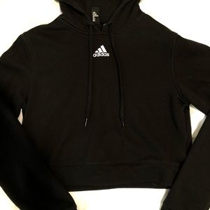 Sporty black Adidas crop top sweatshirt